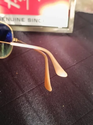 Gafas Ray-Ban Aviator Doradas Lentes Azules