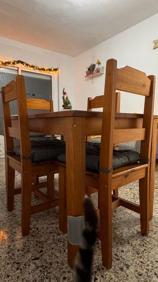 Mesa Comedor Madera Maciza + 4 Sillas