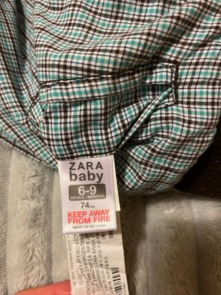 Cazadora reversible cuadros azul y marrón