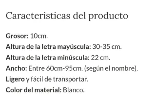 Letras decorativas Alba corcho + paloma