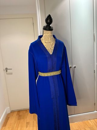 Caftán Marroquí Azul Talla Única
