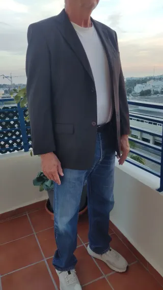 Americana caballero gris oscuro con rayas talla 50