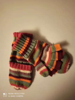 Guantes sin dedos de punto multicolor