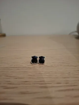 Pendientes Tous Oso Negro Plata 925