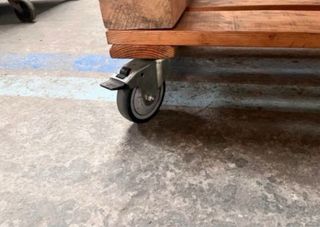 Mesa Palets Ruedas Madera Metal