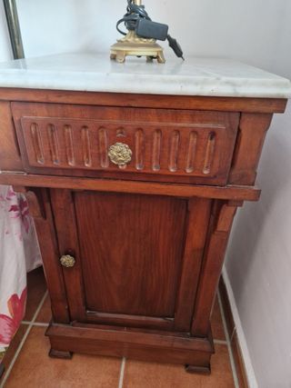 Mesa Auxiliar Clásica Mármol Madera