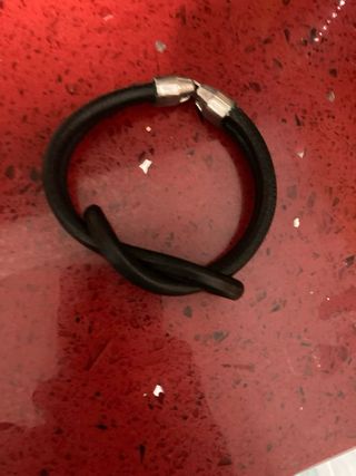 Pulsera hombre cuero y plata