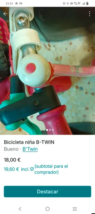 Bicicleta infantil B-TWIN rosa