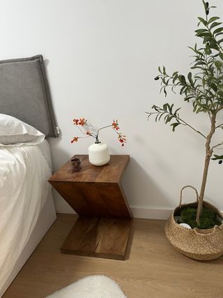 Mesa auxiliar madera maciza acacia