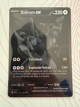 Carta Pokémon Zekrom EX 172/086 Full black