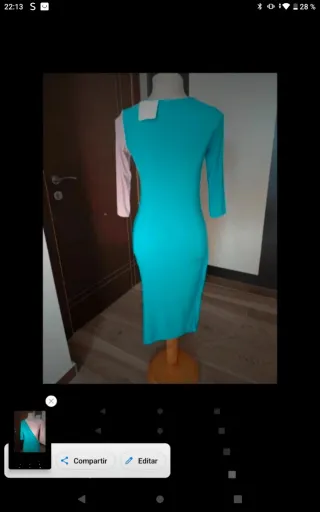 Vestido midi bicolor licra