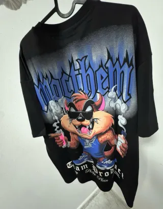 Camiseta oversize negra y azul Talla Única