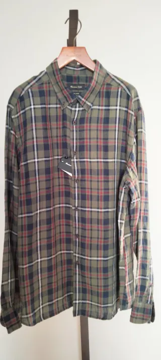 Camisa de cuadros verde y azul