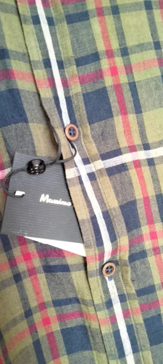 Camisa de cuadros verde y azul