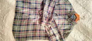 Camisa de cuadros verde y azul