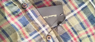 Camisa de cuadros verde y azul