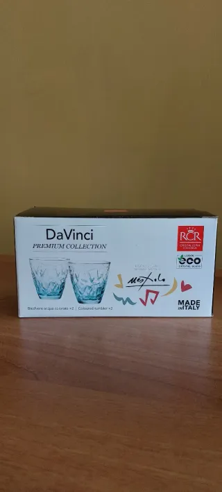 Coppia Bicchieri DaVinci Design Ugo Nespolo