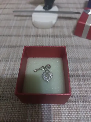 Colgante Plata Corazón y Llave