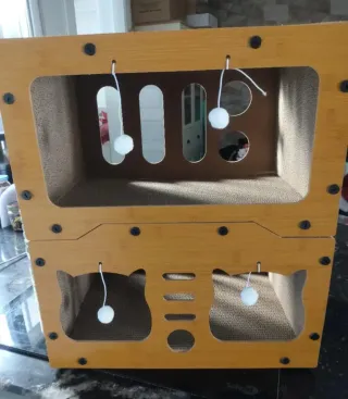 Rascador Gatos Vertical con Cama Villa