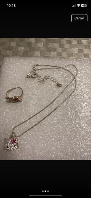 Conjunto Hello Kitty Anillo y Collar