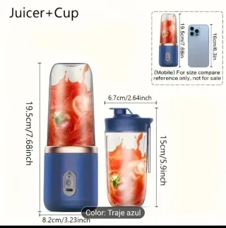 Vaso Batidora Portátil Juicer+Cup Azul