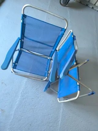 2 Sedie Pieghevoli Blu da Spiaggia