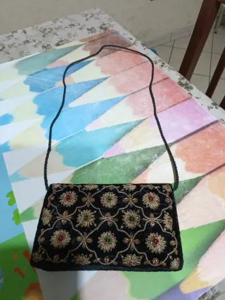 Pochette Zardozi Zari velluto seta anni '60