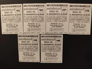 6 figurine Panini Calciatori 1990-91