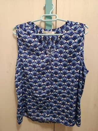 Blusa Sfera Azul Estampada Talla L