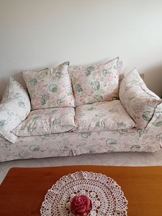 Coppia Divani Tessuto Floreale