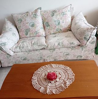 Coppia Divani Tessuto Floreale