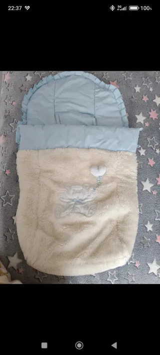 Saco silla Uzturre azul y blanco roto