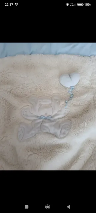 Saco silla Uzturre azul y blanco roto