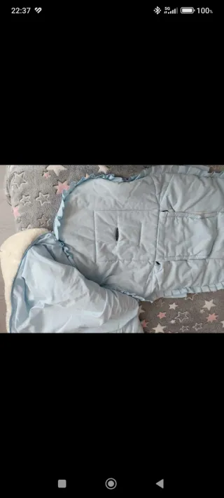 Saco silla Uzturre azul y blanco roto