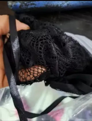 Conjunto Lencería Encaje Negro Talla Única