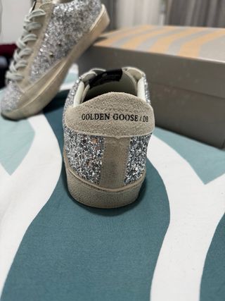 Zapatillas Golden Goose Glitter Beige/Plata