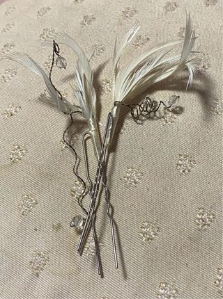 Horquillas Novia Plumas y Perlas