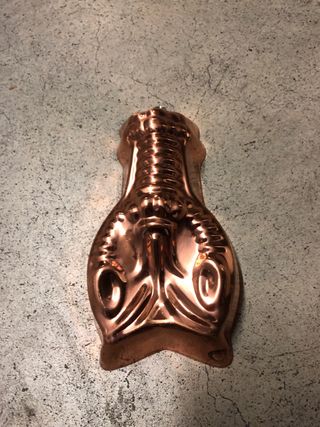 Rame Cobre 3 oggetti antichi, tre Formine Vintage.