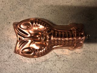 Rame Cobre 3 oggetti antichi, tre Formine Vintage.