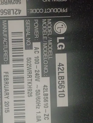Despiece TV LG 42LB5610