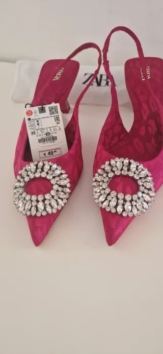 Zapatos Zara Talla 39 Fucsia Joya