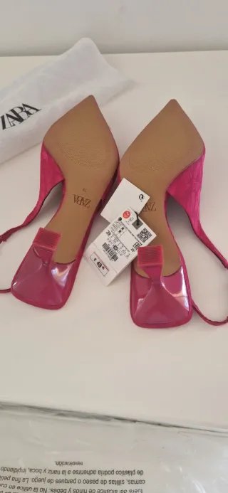 Zapatos Zara Talla 39 Fucsia Joya