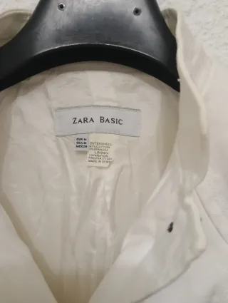 Chaqueta Zara Basic Blanca Talla M