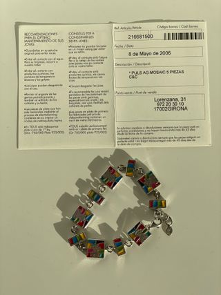 Conjunto Tous Oso Mosaico Multicolor Plata