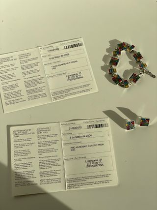 Conjunto Tous Oso Mosaico Multicolor Plata