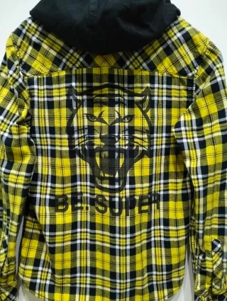 Camicia con cappuccio a quadri bambino 10-11 anni