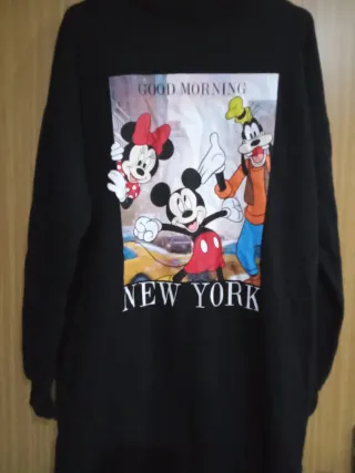 Vestido Negro Estampado Mickey New York