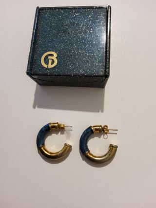 Orecchini GB cerchio blu e oro