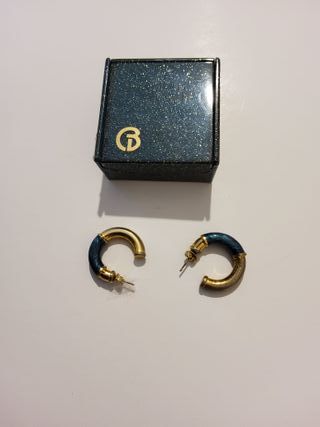 Orecchini GB cerchio blu e oro
