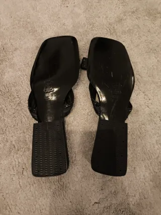 Sandalias Marisa Rey Negras de cuña bajita